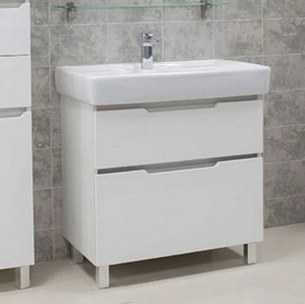 Тумба под раковину напольная Акватон Дакота 80 см белая/выбеленное дерево 1A202901DAAY0 (детальная фотография)