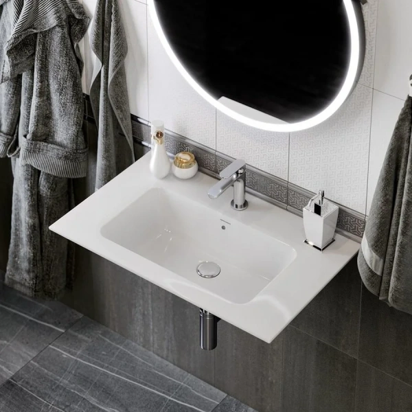 Раковина Kerama Marazzi Piano 65 см с крепежом PI.wb.65 (детальная фотография), подвесные, пристенные