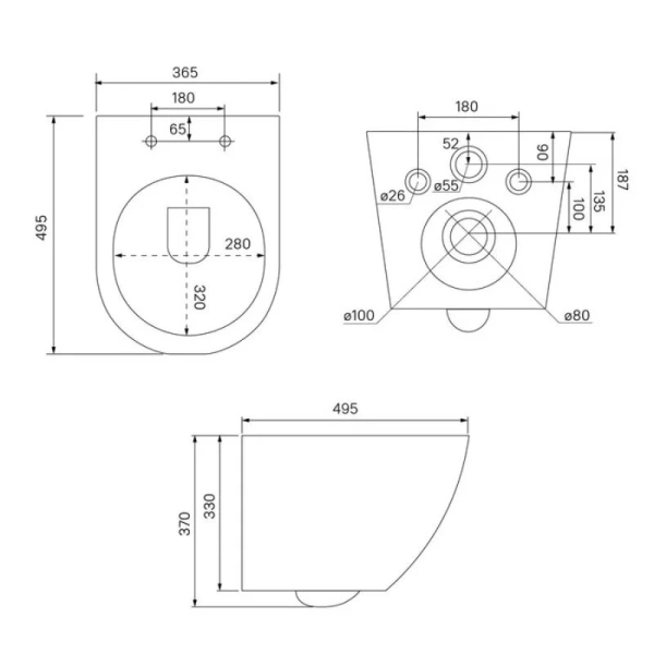 Унитаз с инсталляцией IDDIS Basic клавиша смыва черная BASBQ02i73 (детальная фотография), в наличии