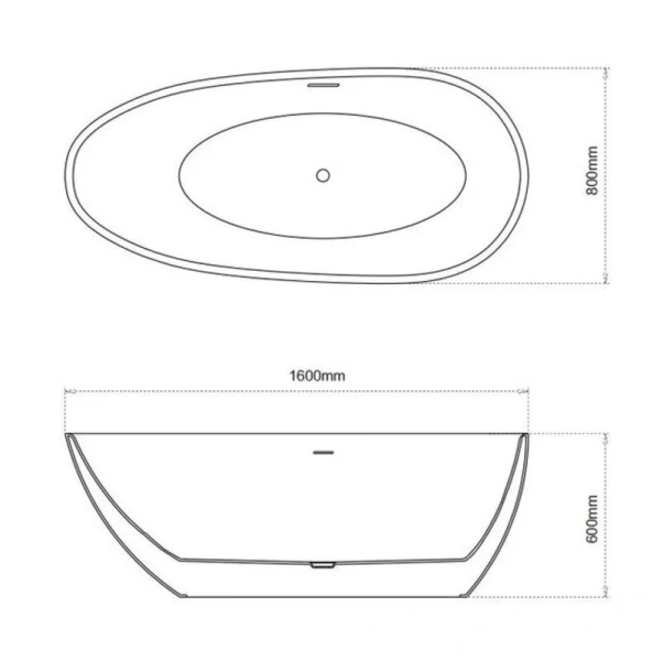 Ванна акриловая Grossman Fly, 160 x 80 см, отдельностоящая, белая, GR-1103 (детальная фотография), акриловые