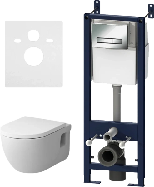 Унитаз с инсталляцией Am.Pm Like с сиденьем микролифт и клавишей IS30251.801701 (детальная фотография)