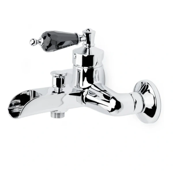 Смеситель для ванны Boheme Vogue хром ручка Swarovski черная 223-BSW (детальная фотография)