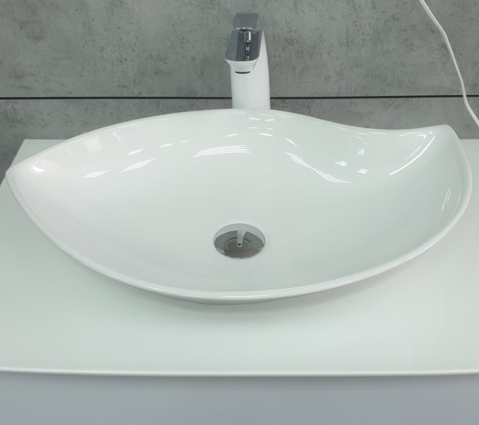 Раковина Velvex 60 см белая 78261 (детальная фотография), накладные (на столешницу), пристенные