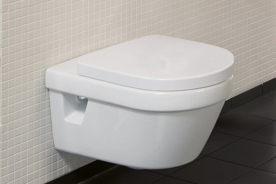 Унитаз подвесной Villeroy & Boch Architectura альпийский белый с покрытием CeramicPlus 5684HRR1 (детальная фотография), подвесные, встраиваемые