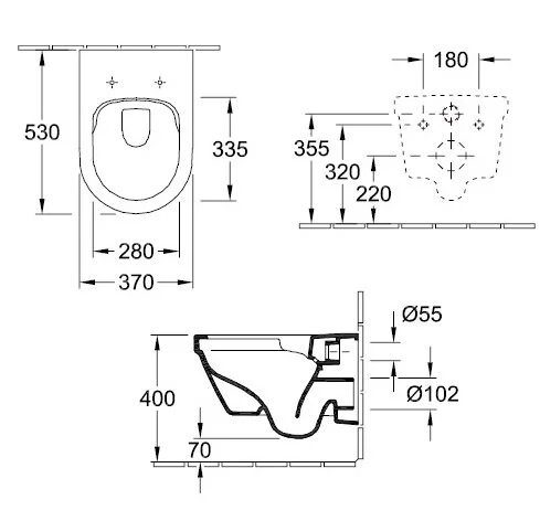 Унитаз подвесной Villeroy & Boch Architectura с сиденьем микролифт 4694HR01 (детальная фотография), подвесные, встраиваемые