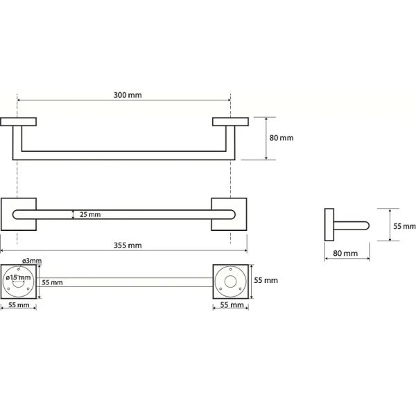 Поручень для ванной Bemeta Beta хром 132307611 (детальная фотография), современные, hi-tech