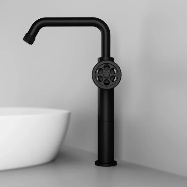 Смеситель для раковины IDDIS Grange черный GRABLR1i01 (детальная фотография), высокие, недорогие, округлая форма