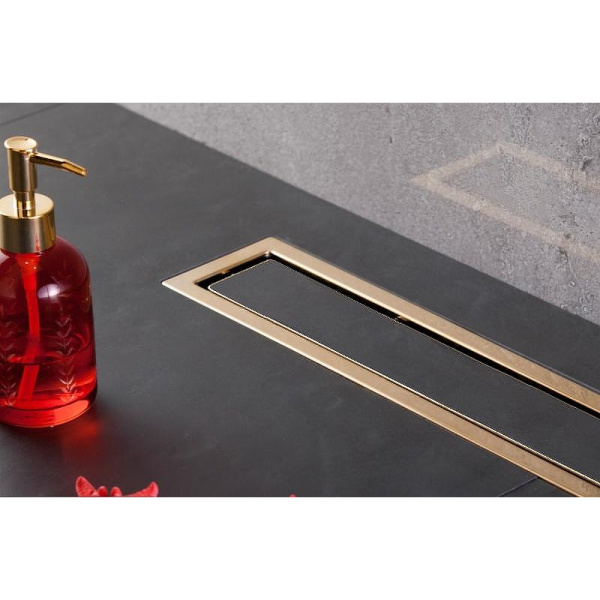 Линейный трап, цвет позолота 24К, двухсторонний, Pestan Confluo Premium Line 450 Gold 13100051 (детальная фотография), золото