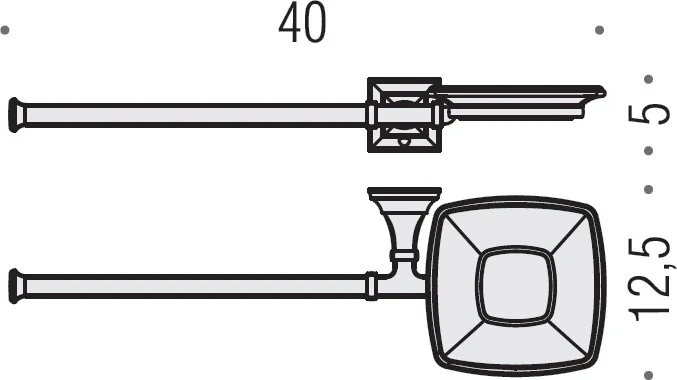 Мыльница с полотенцедержателем Colombo Portofino хром B3274.DX (детальная фотография), классические, ретро