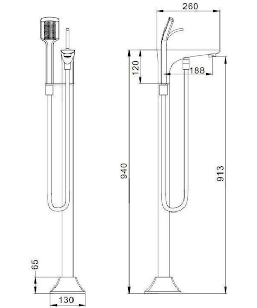 Схема (детальная фотография), для ванны