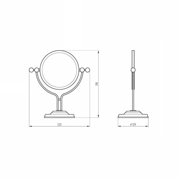 Зеркало Migliore Mirella 22 см золото 17321 (детальная фотография), нет в наличии