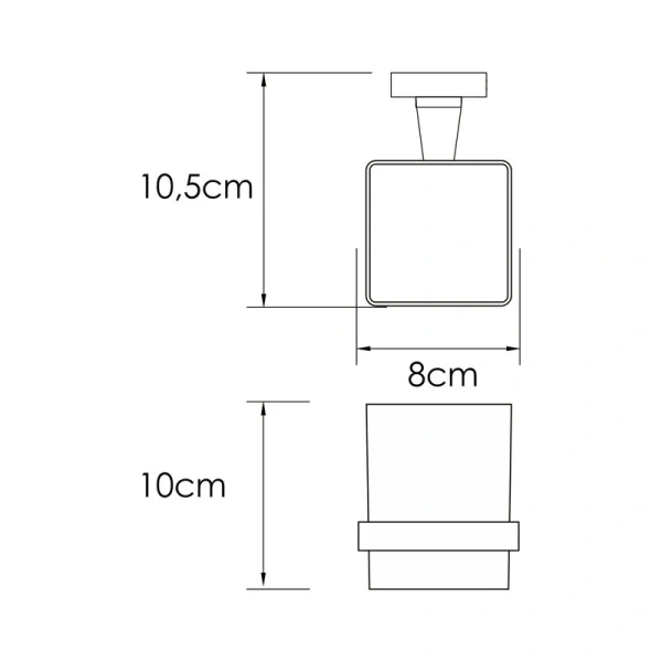Стакан для ванной WasserKRAFT Rhin одинарный K-8728 (детальная фотография), современные, hi-tech
