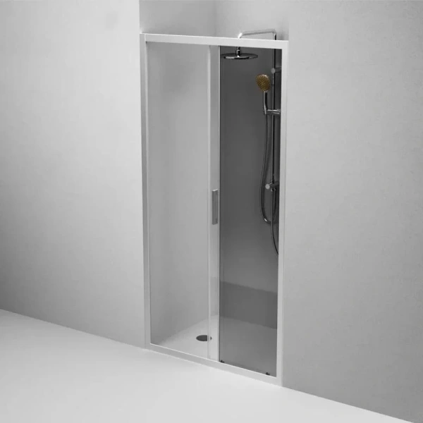 Душевая дверь в нишу AM.PM Gem Solo 100 см профиль хром стекло тонированное W90G-100-1-195MG (детальная фотография), хром