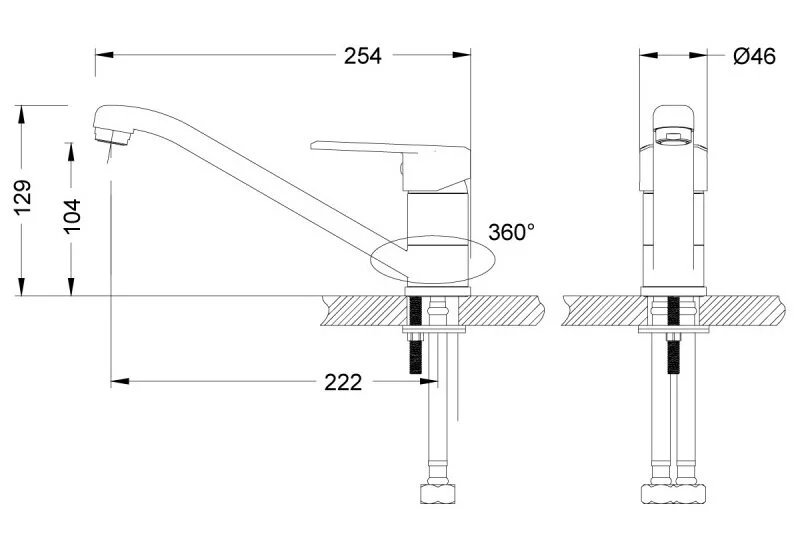 Смеситель для кухни Lemark Point с поворотным изливом LM0304C (детальная фотография), для кухни