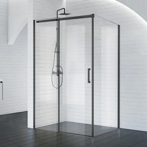 Душевой уголок BelBagno Acqua 150х90 см профиль черный - фото 2