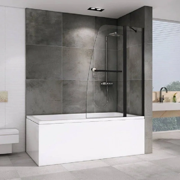 Шторка для ванны Abber Ewiges Wasser 102х140 см распашная AG50100B (детальная фотография), недорогие