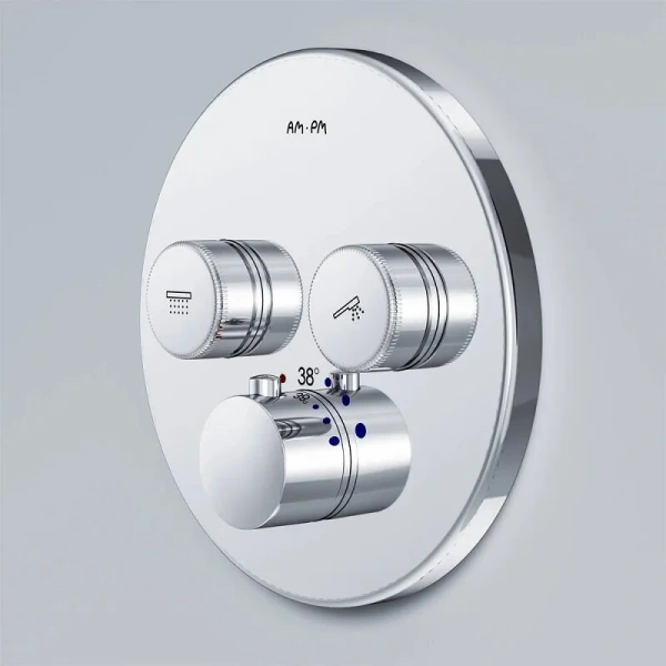 Смеситель для душа AM.PM Inspire V2.0 для 2 потребителей, с термостатом F50A85700 (детальная фотография), в наличии, нет в наличии