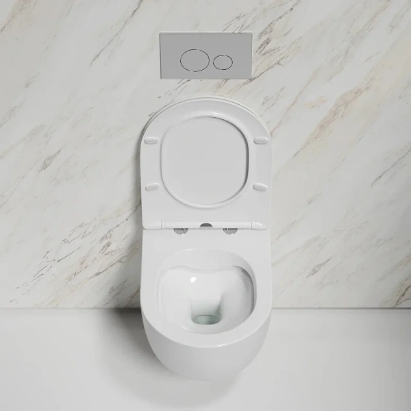 Унитаз подвесной Ceramica Nova Modena безободковый, белый CN6063 (детальная фотография), в наличии