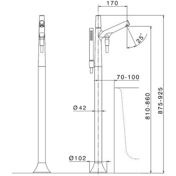 Схема (детальная фотография), для ванны