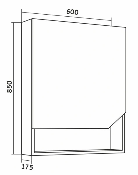 Зеркальный шкаф Grossman Инлайн 60 см белый 206002 (детальная фотография), по запросу