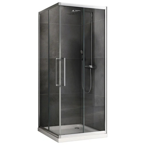 Душевой уголок Abber Schwarzer Diamant 100x100 см профиль хром AG02100H (детальная фотография)