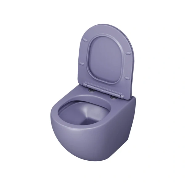 Унитаз подвесной Grossman Color фиолетовый матовый GR-4455LIMS (детальная фотография), современные, hi-tech, круглые