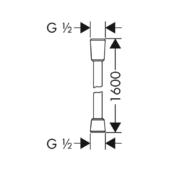 Шланг для душа Hansgrohe Isiflex 28276 с защитой от перекручивания (детальная фотография), шланги для душа