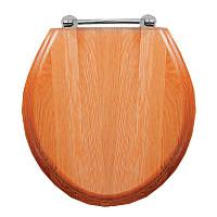 Сиденье для унитаза, массив дуба светлого цвета, фурнитура хром, Devon&Devon