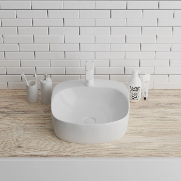 Раковина Grossman 42 см накладная GR-3028 (детальная фотография), накладные (на столешницу), пристенные