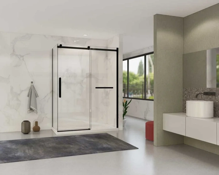 Душевой уголок Vincea Como Soft 150х90 см профиль черный VSR-1CS9015CLB (детальная фотография), современные, hi-tech