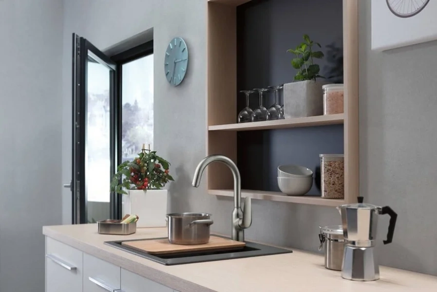 Смеситель для кухни Hansgrohe Focus M42 хром 71802000 (детальная фотография), хром