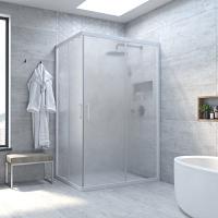 Душевой уголок профиль белый стекло сатин Vegas-glass