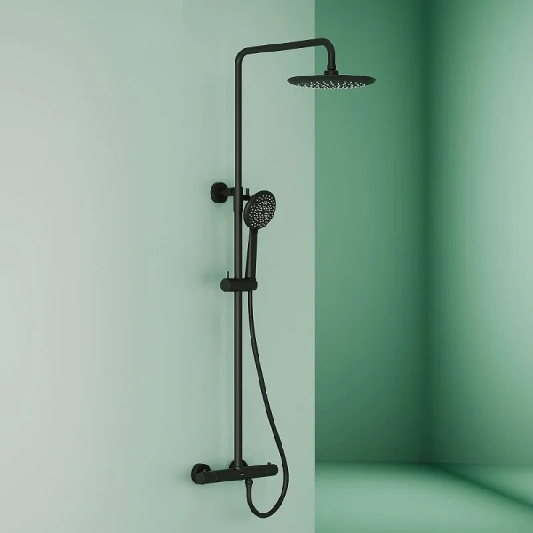 Душевая стойка Sancos Game черная матовая SC3002MB (детальная фотография), черные