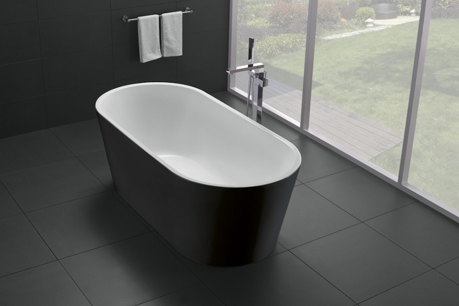 Ванна акриловая BelBagno 170х80 см отдельностоящая, черный глянец BB71-1700-NERO (детальная фотография), акриловые