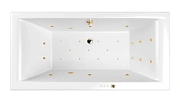 Ванна гидромассажная Whitecross Savia Duo Ultra, 170 х 80 см, увеличенная толщина акрила, усиленная армировка, белый/золото, 0103.170080.100.ULTRA.GL