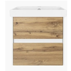 Тумба с раковиной подвесная Misty Адриана 55 см с ящиками