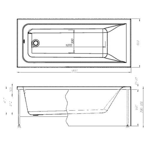 Ванна акриловая Aquanet Bright 165х70 см с каркасом 230255 (детальная фотография), акриловые index_1