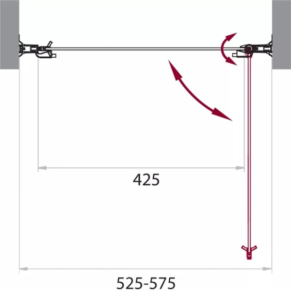 Душевая дверь в нишу Belbagno Sela 55 см стекло прозрачное SELA-B-1-55-C-Cr (детальная фотография), современные, hi-tech
