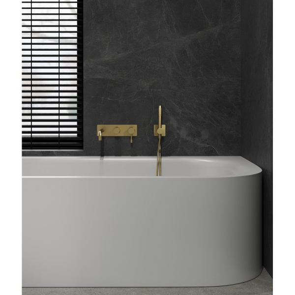 Смеситель для ванны Boheme Uno встроенный matt gold 464-3-MG (детальная фотография), для ванны