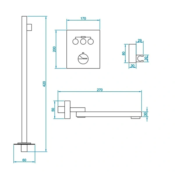 Душевой комплект RGW Shower Panels SP-371 хром 511408371-01 (детальная фотография), душевые комплекты, наборы