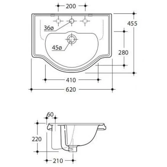 Раковина Migliore Bella 62 см белая керамика 20603 (детальная фотография), классические, ретро, декорированные