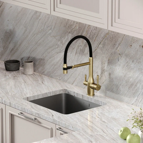 Смеситель для кухни Sancos Garda золото SC4009BG (детальная фотография), однорычажные, двухрычажные