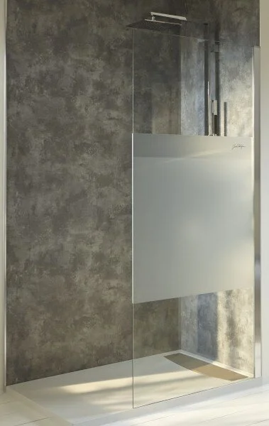 Душевая перегородка Jacob Delafon Contra 120 см профиль хром стекло матовое E22WD120-GA (детальная фотография)