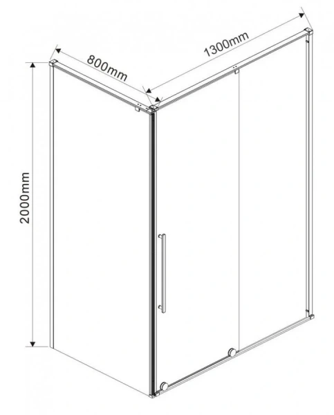 Душевой уголок Vincea Arno 130х80 см раздвижная дверь VSR-1A8013CL (детальная фотография), прямоугольные