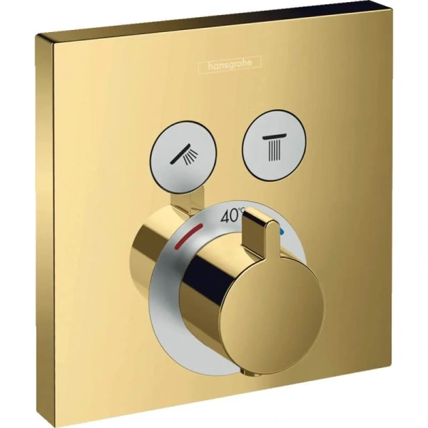 Смеситель для душа Hansgrohe Shower Select термостатический, полированное золото 15763990 (детальная фотография)