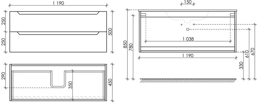 Тумба под раковину подвесная Sancos Norma 2.0 120 см белая NR2.0120-1W (детальная фотография), в наличии