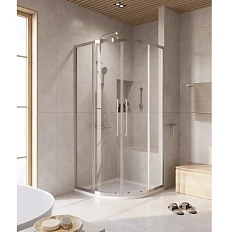 Душевой уголок Cezares Relax 90x90 см профиль хром стекло прозрачное