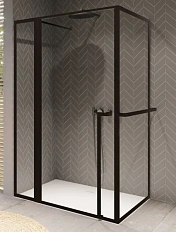 Душевой уголок черный Riho Grid GD203 130x80 см