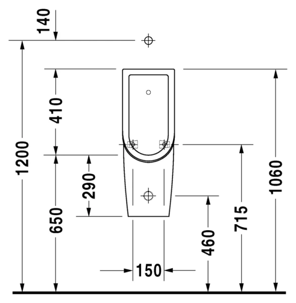 Писсуар с внешней подачей воды Duravit Starck 3 0826250000 (детальная фотография), современные, hi-tech