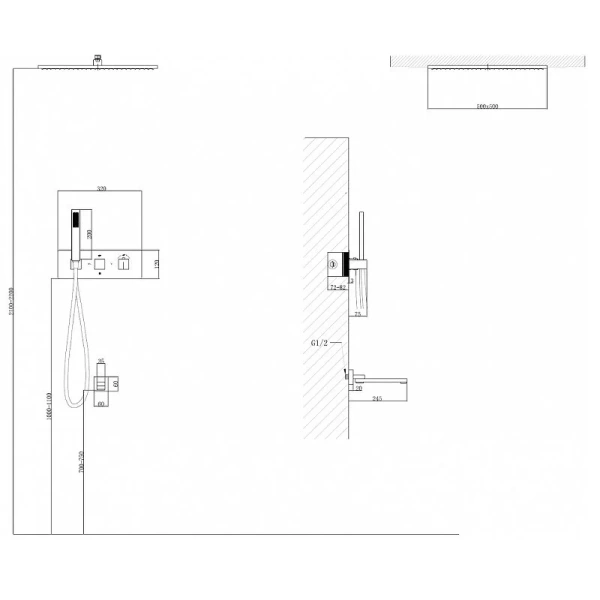 Душевой комплект Abber Daheim хром AF8254 (детальная фотография), душевые комплекты, наборы